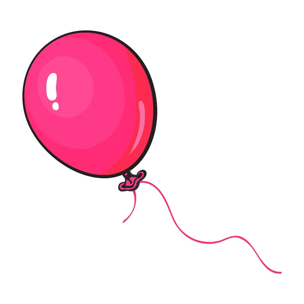 Globo volador de aire feliz rosa aislado sobre fondo blanco — Vector de stock