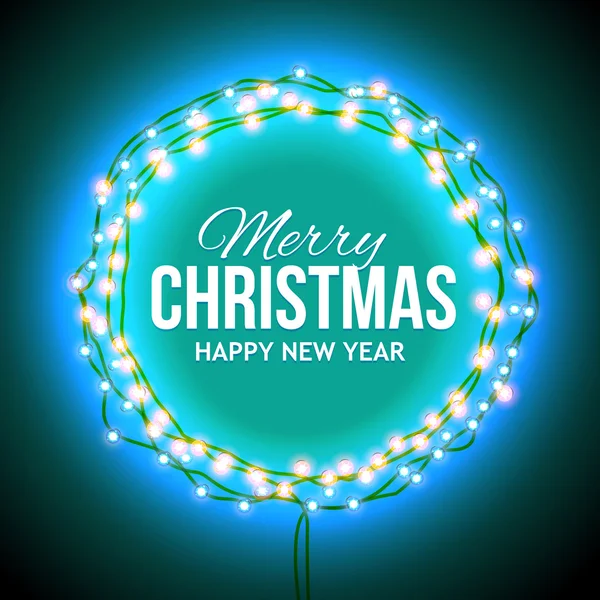 Congratulation to Christmas with blue lights — Stock Photo, Image