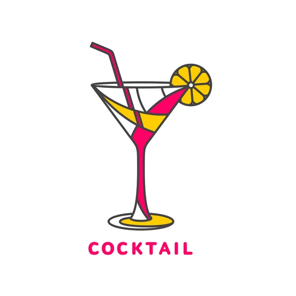 Kleurrijke abstracte cocktail logo — Stockfoto