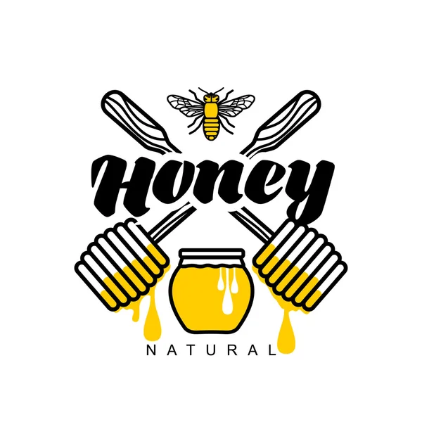 Logotipo dibujado a mano para productos de miel — Vector de stock