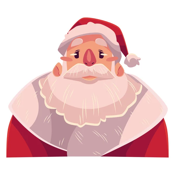 Cara de Santa Claus, expresión facial perturbada y confusa , — Vector de stock