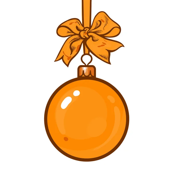 リボンおよび弓と金のクリスマス ボール — ストックベクタ