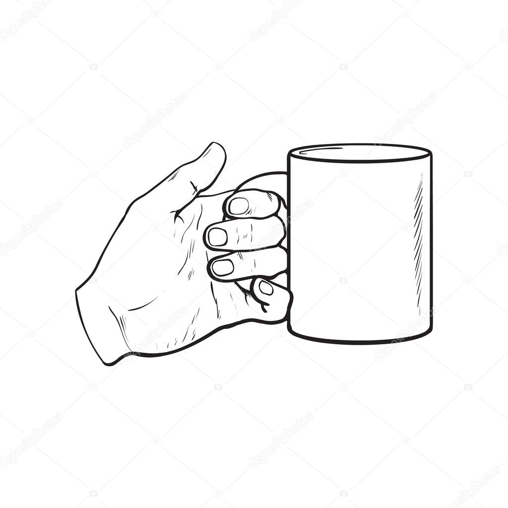 Female Hand Holding A Cup With Hot Beverage Stock Vector By ©Sabelskaya  127685762