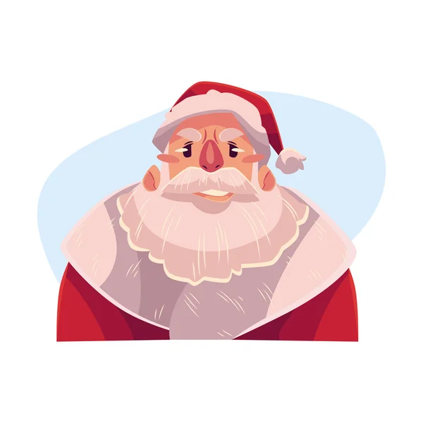 Santa Claus ansikte, upprörd, förvirrade ansiktsuttryck — Stock vektor