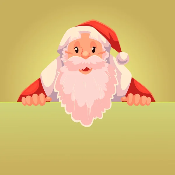 Weihnachtsmann mit einem Schild mit Platz für Text — Stockvektor