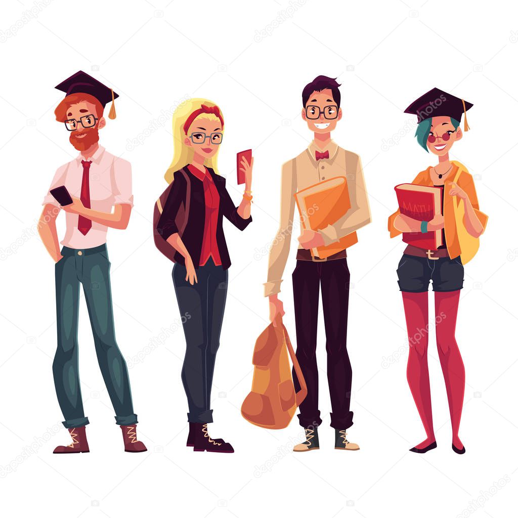 Group of college, university students with books and phones Stock Vector Image by ©Sabelskaya #129170810 Group of college, university students with books and phones Stock Vector Image by ©Sabelskaya #129170810