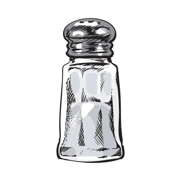 Hand drawn salt mill, shaker, grinder, isolated vector illustration — Stock Vector