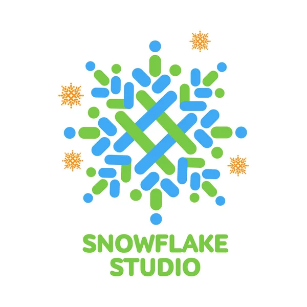 Geometrical abstract snowflake vector logo templates — Stock Vector