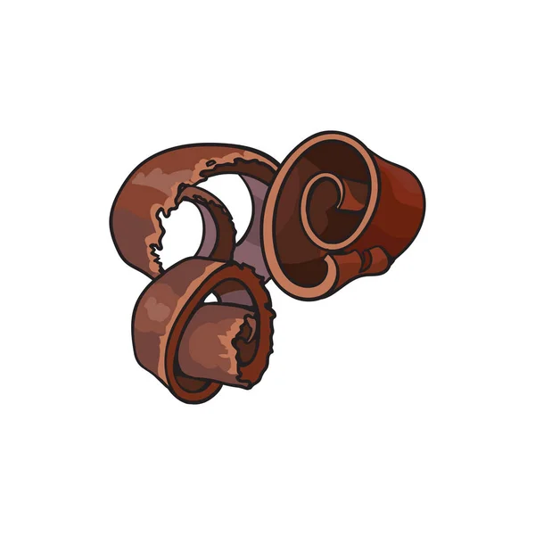 Depilação de chocolate escuro, ondulação, espiral para decoração de bolo — Vetor de Stock