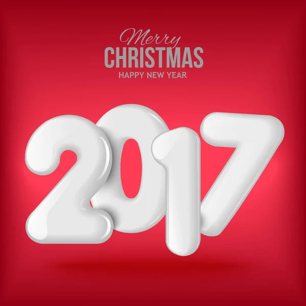 Merry Christmas and Happy New Year 2017 background — Stock Vector