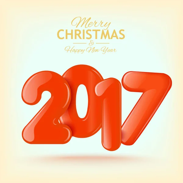 Joyeux Noël et bonne année 2017 fond — Image vectorielle