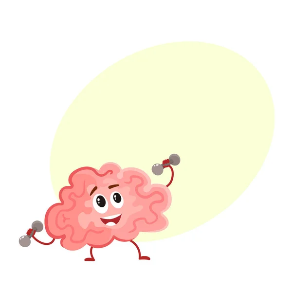 Ejercicio cerebral de concentración divertido con pesas — Vector de stock