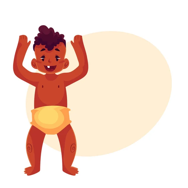 Ładny mały chłopiec dziecko szczęśliwie taniec — Wektor stockowy