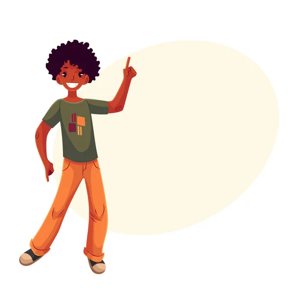 Portret van tiener rood harige jongen in korte broek dansen — Stockvector
