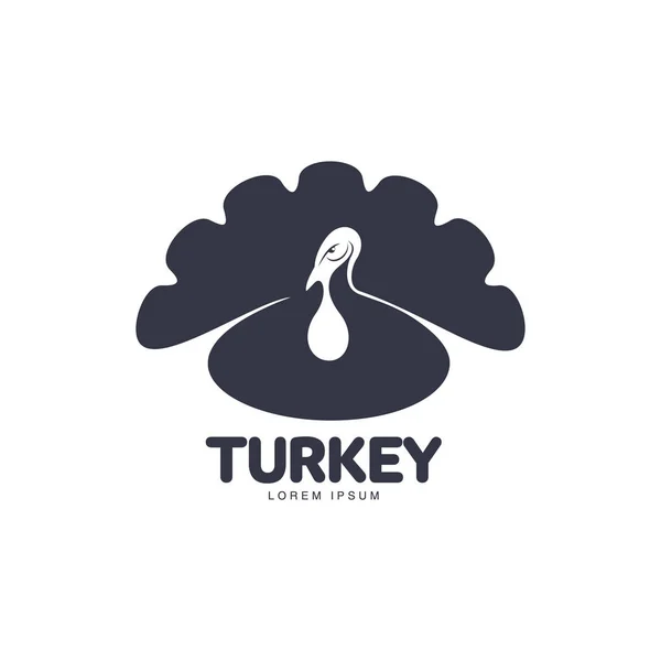 Στυλιζαρισμένη απλοποιημένη Τουρκία σιλουέτα γραφικό λογότυπο πρότυπο — Διανυσματικό Αρχείο