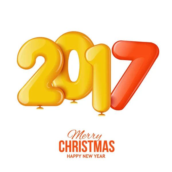 Merry Christmas and Happy New Year 2017 background — Stock Vector