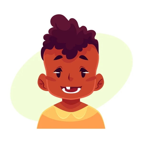 Μικρό αγόρι πρόσωπο, χαμογελαστή έκφραση του προσώπου — Διανυσματικό Αρχείο