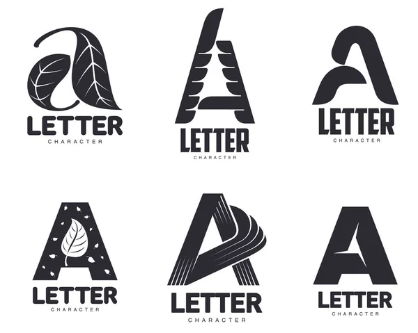 Conjunto de plantillas de logotipo de letra A, ilustración vectorial — Vector de stock