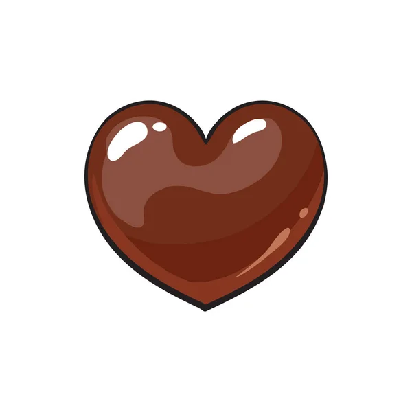 Coração em forma de chocolate doce escuro — Vetor de Stock