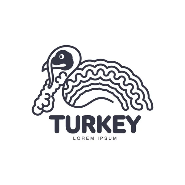 Stylizované abstraktní boční pohled Turecko grafické logo šablona — Stockový vektor