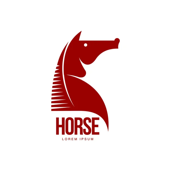 Modelo gráfico do logotipo do perfil da cabeça de cavalo — Vetor de Stock