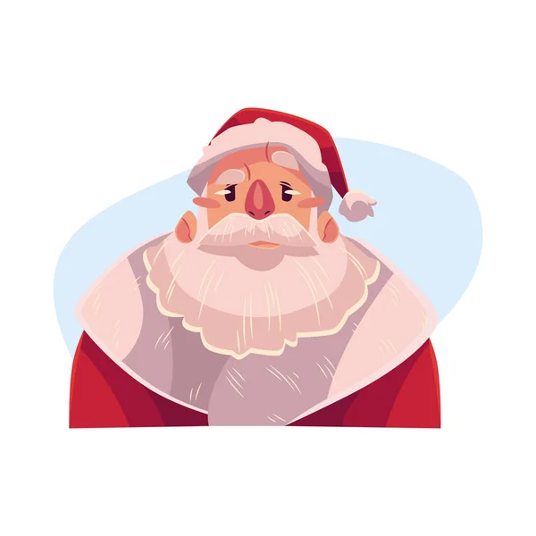 Volto di Babbo Natale, espressione facciale arrabbiata — Vettoriale Stock