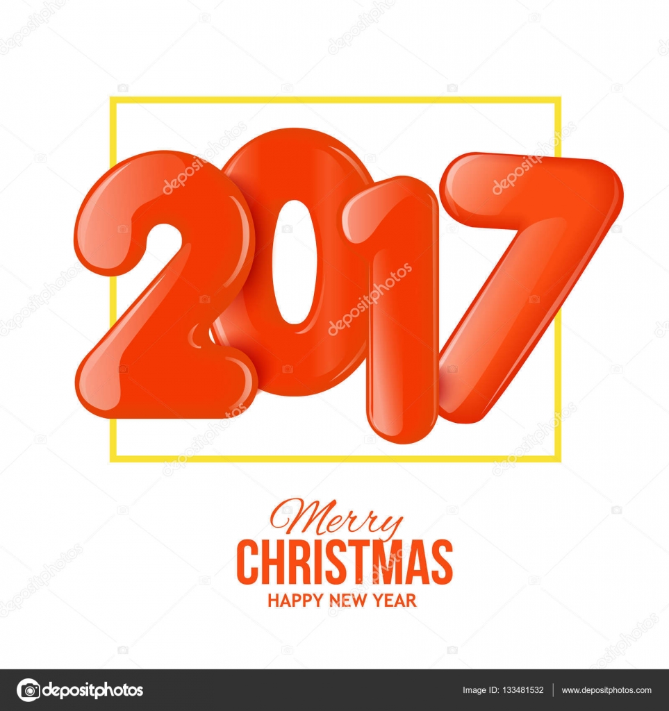 Buon Natale e felice anno nuovo 2017 sfondo illustrazione vettoriale Cartolina d auguri brillante e colorato poster banner disegno dell invito con i