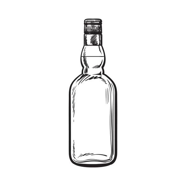 Нераспечатанная, без этикетки полная бутылка виски — стоковый вектор