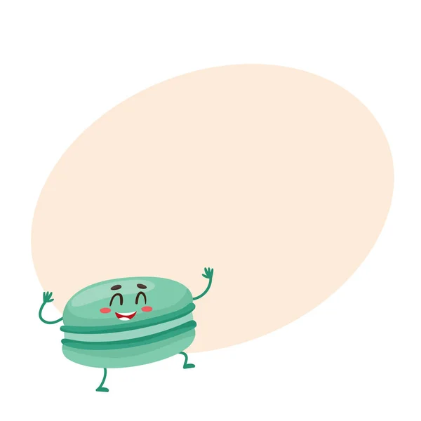Gracioso personaje verde, menta, macarrón de lima — Archivo Imágenes Vectoriales