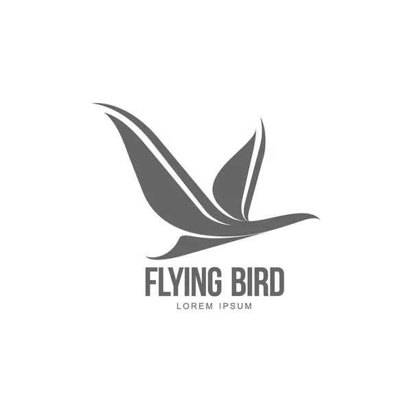 Heron stilizzato, gru, sagoma cicogna modello logo — Vettoriale Stock