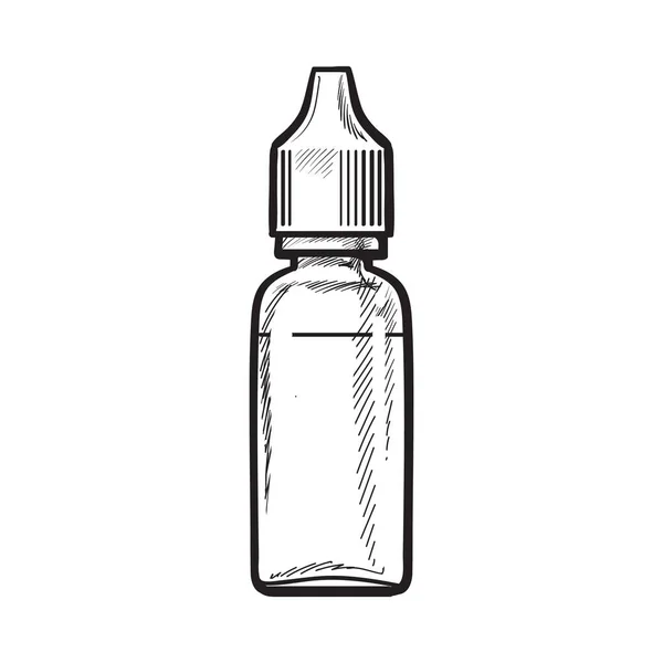 Бутылка электронной жидкости для электронных сигарет, изолированная векторная иллюстрация — стоковый вектор
