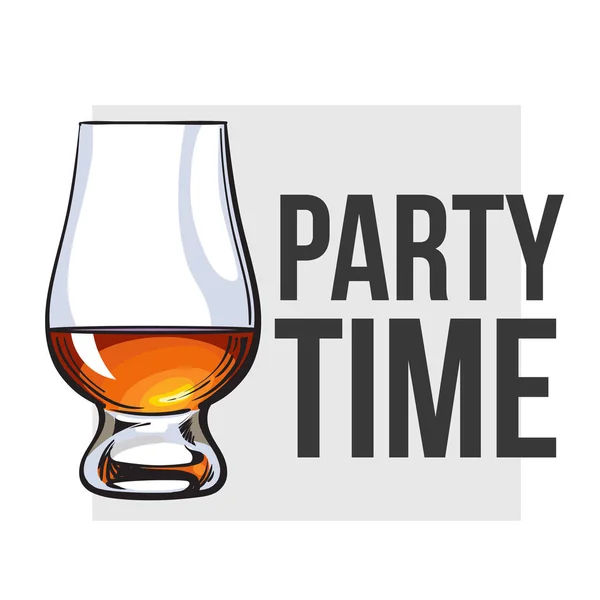 Scotch whisky, rhum, brandy nez verre — Image vectorielle
