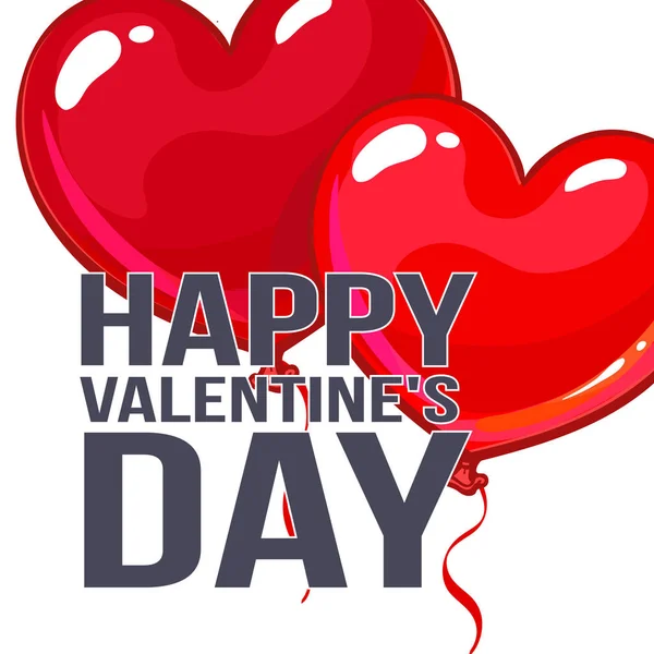 Открытки на день Святого Валентина с шариками в форме сердца — стоковый вектор