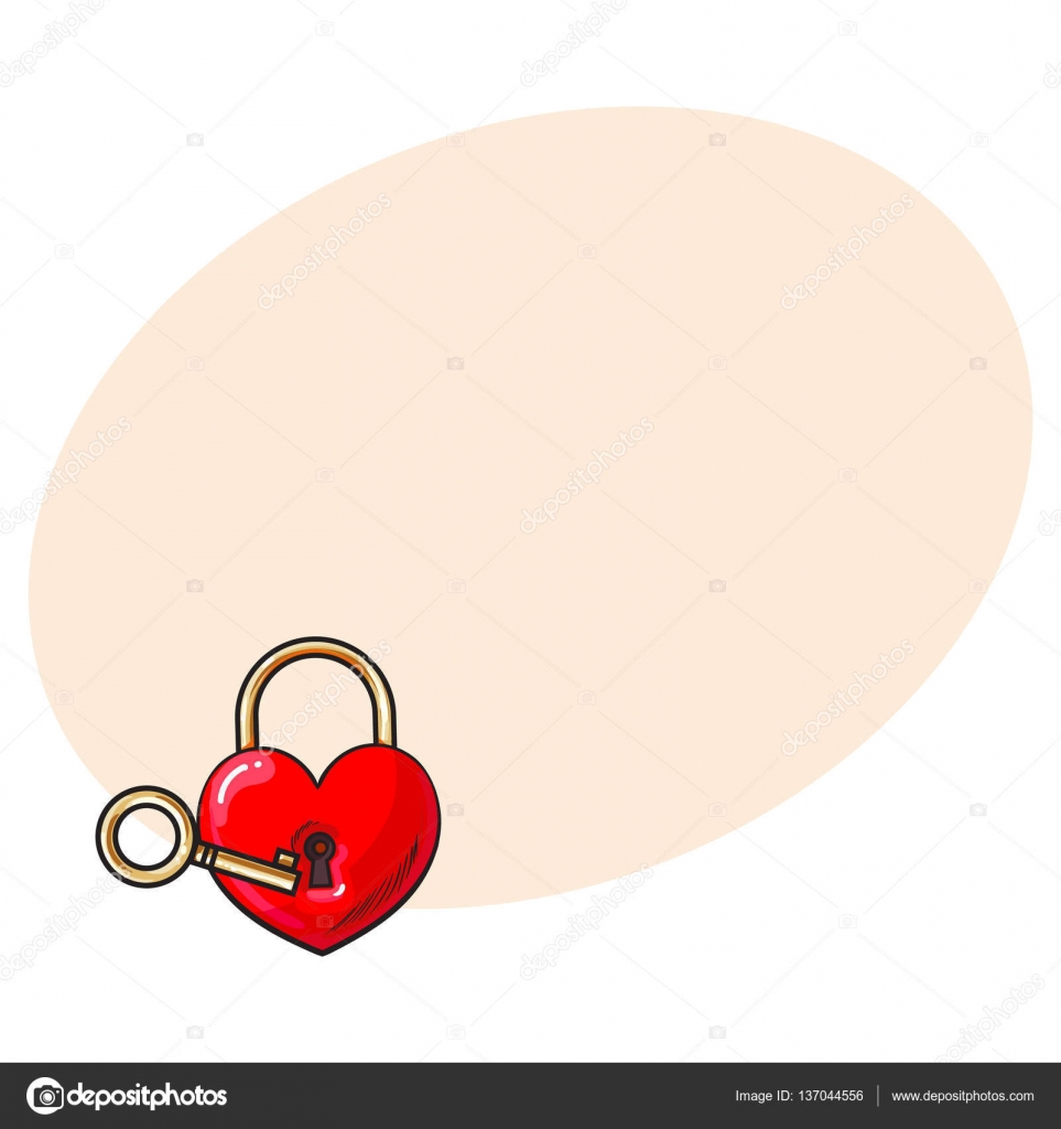 Heart Shaped Lock Drawing Heart Shaped Padlock And Key For