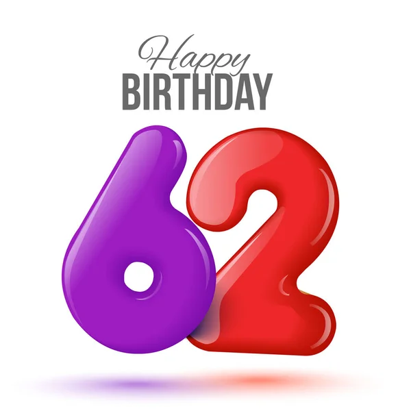 Plantilla de tarjeta de felicitación de cumpleaños con globo brillante en forma de cincuenta — Vector de stock