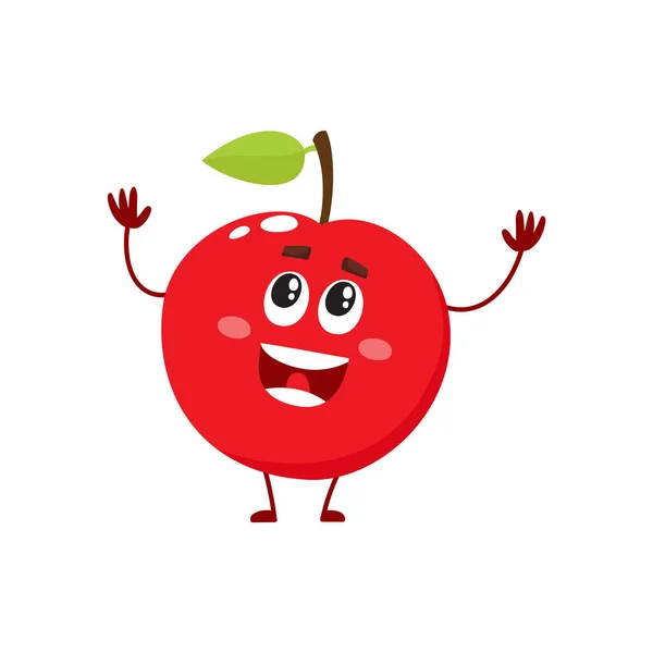 stock vector Cure and funny red apple character, mascot, decoration element,