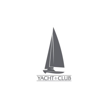 Spor logosu yelken doldurma rüzgarıyla yelken grafik Yat Kulübü