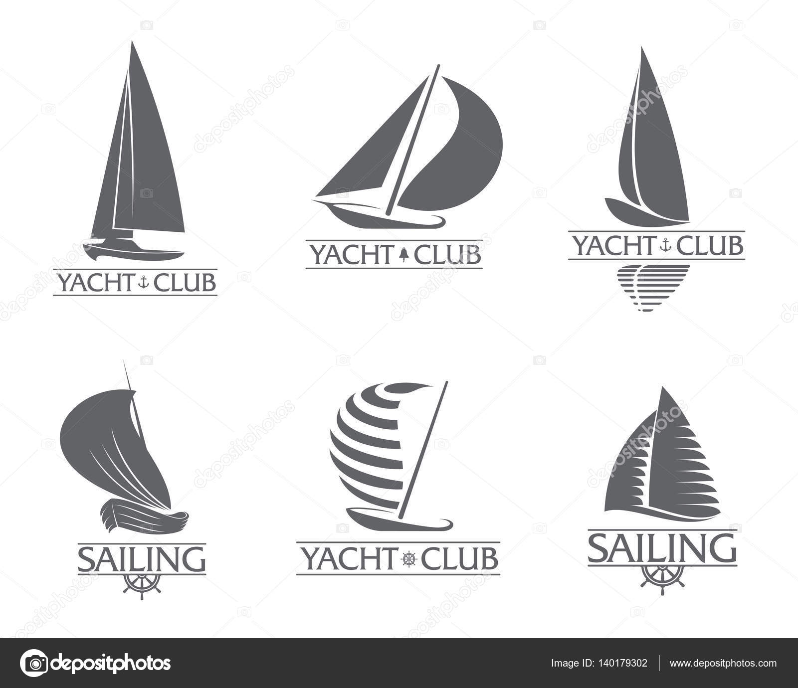 Set of graphic yacht club, sailing sport logo templates Stock Vector by ...