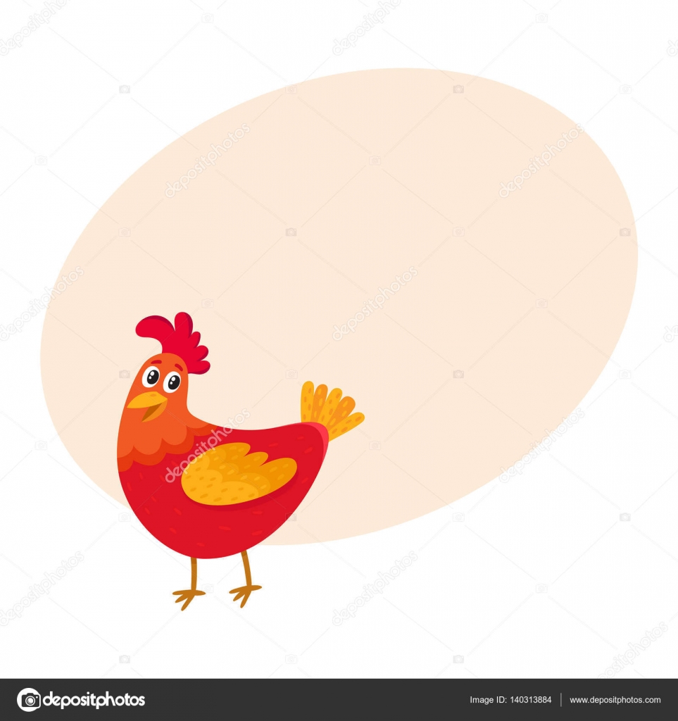 Vetor de galinha colorida bonito dos desenhos animados.