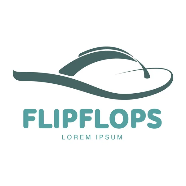 Három színes gumi pár stilizált flip flops logó sablon — Stock Vector
