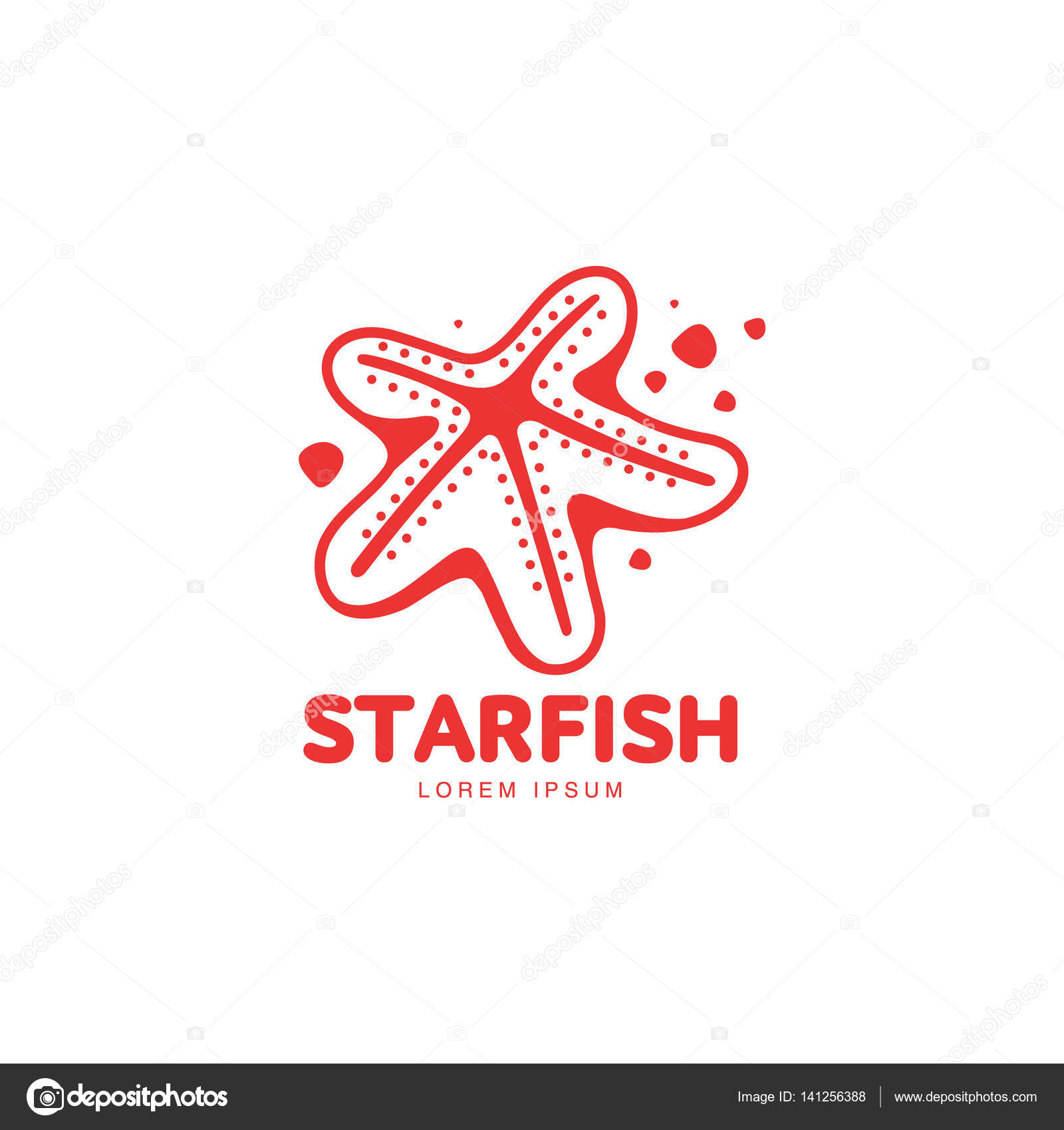 modelo de logotipo gráfico do silhueta estrela do mar conceito de