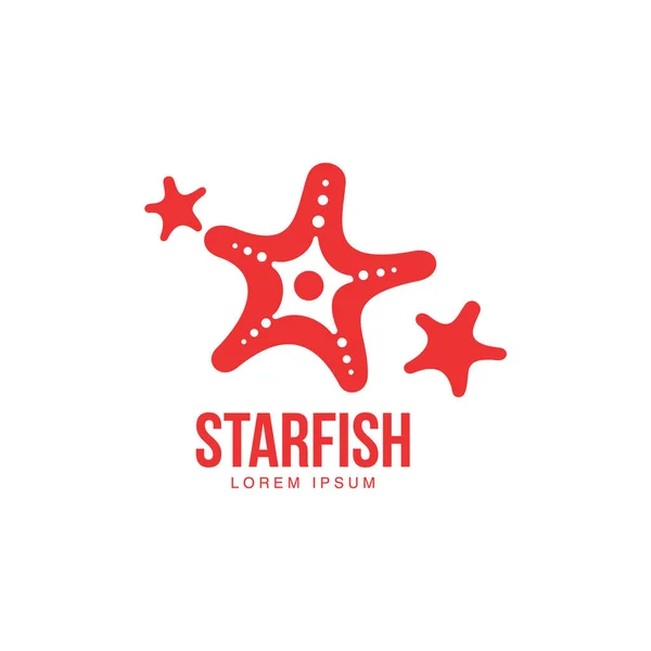 Simplificado, silhueta gráfica estilizada modelo de logotipo de três estrelas do mar — Vetor de Stock