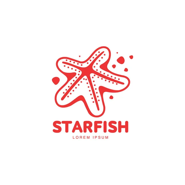 Modèle de logo d'étoile de mer de silhouette graphique, concept de vacances d'été — Image vectorielle