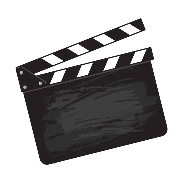 Panneau de battement noir de production de cinéma vierge — Image vectorielle