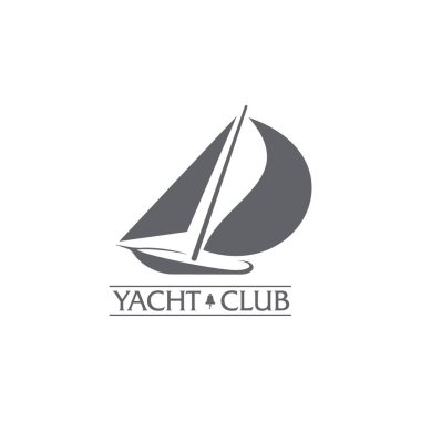 Spor logosu yelken doldurma rüzgarıyla yelken grafik Yat Kulübü
