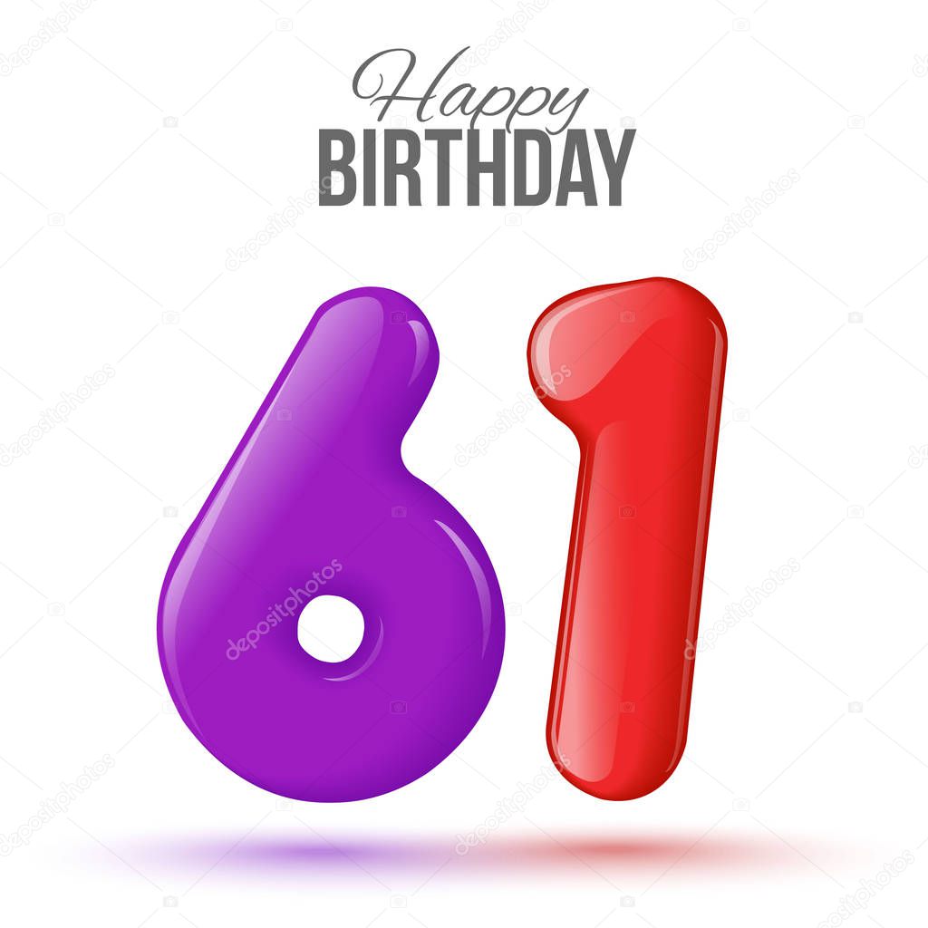 Birthday greeting card template with glossy fifty shaped balloon