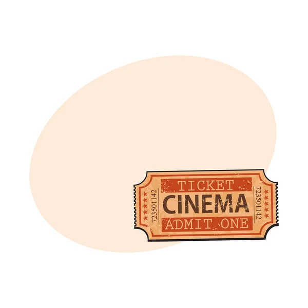 Een retro stijl, vintage bioscoop, film ticket — Stockvector