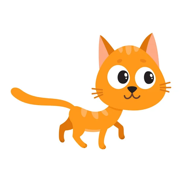 귀 엽 고 재미 있는 빨간 고양이 캐릭터, 호기심, 장난, 장난 — 스톡 벡터