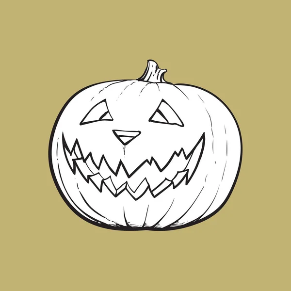 Jack o calabaza linterna con cara de miedo, símbolo tradicional de Halloween — Vector de stock