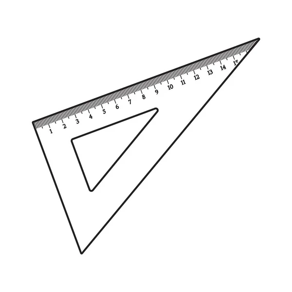Regla de ángulo de plástico dibujado a mano simple, suministro de oficina, escuela estacionaria — Archivo Imágenes Vectoriales